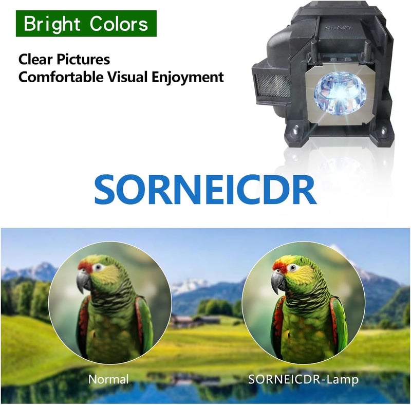 SORNEICDR ELP LP87 Replacement Projector Lamp Bulb Compatible With Epson BrightLink 536Wi PowerLite 520 525W 530 535W, With Housing - Image 3